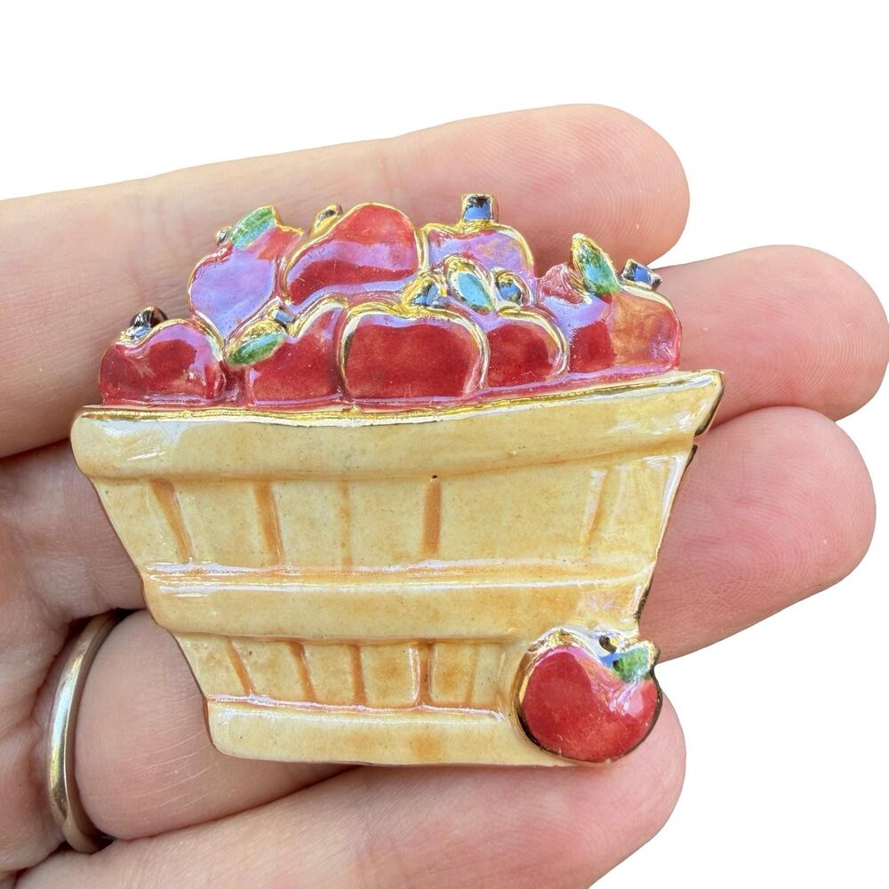 Vintage Jewelry Apple Barrel Brooch Apple Jewelry